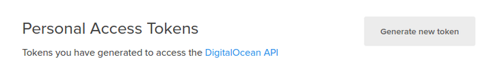 DigitalOcean生成API令牌