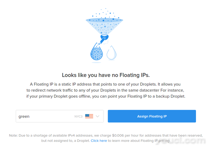 DigitalOcean创建浮动IP