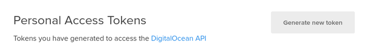 DigitalOcean创建API令牌