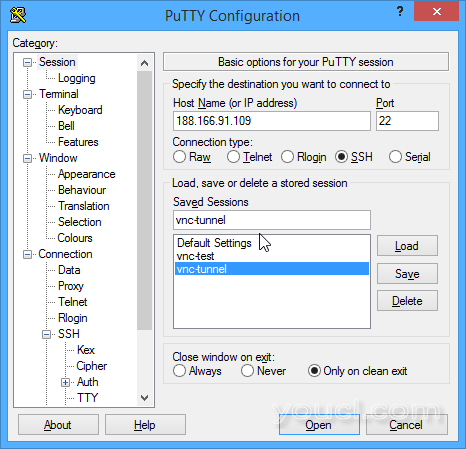 PuTTY SSH连接