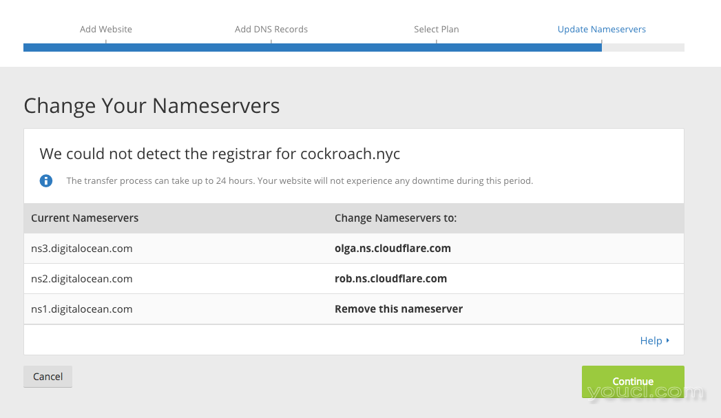 更改您的Nameservers