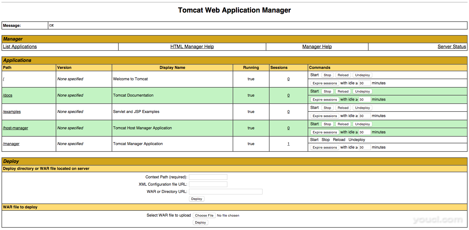 Tomcat Web应用程序管理器