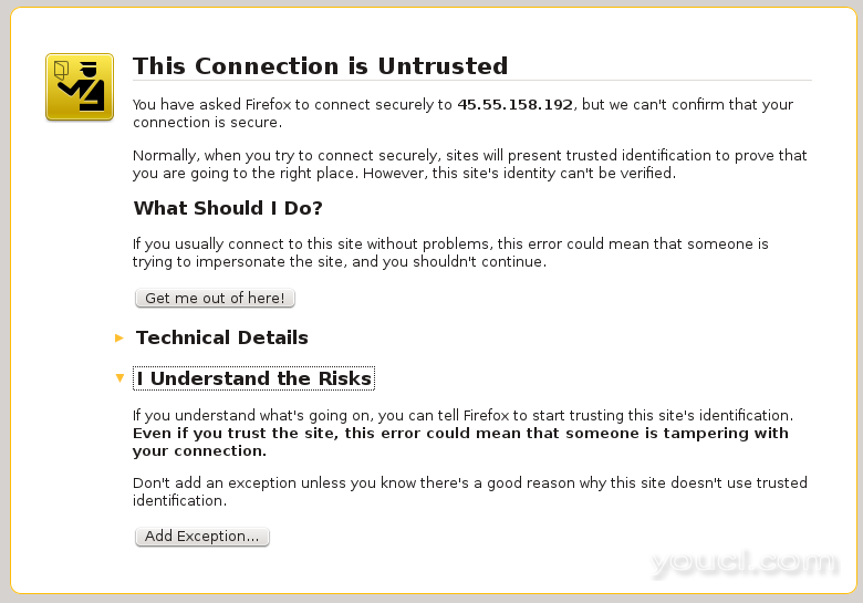 该连接在Firefox中不受信任
