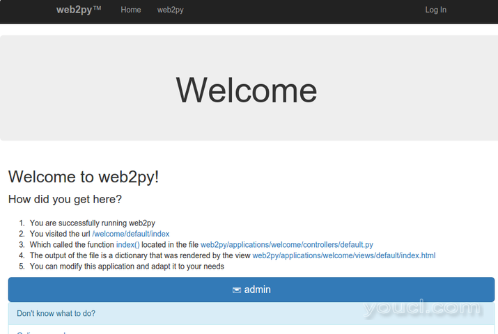 web2py欢迎应用程序