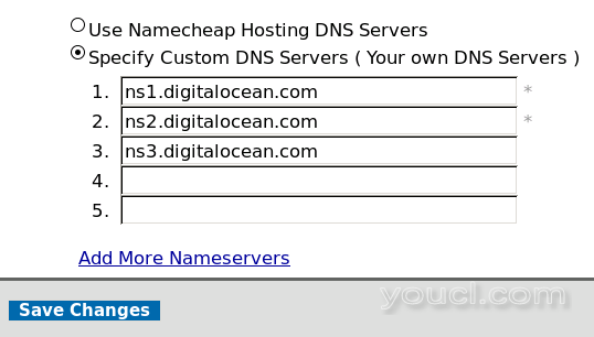 输入DigitalOceanNameservers