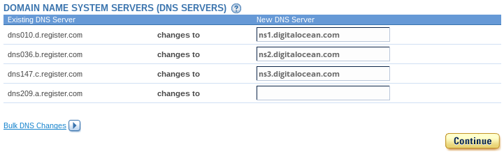 添加Nameservers