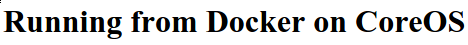 从CoreOS上的Docker运行