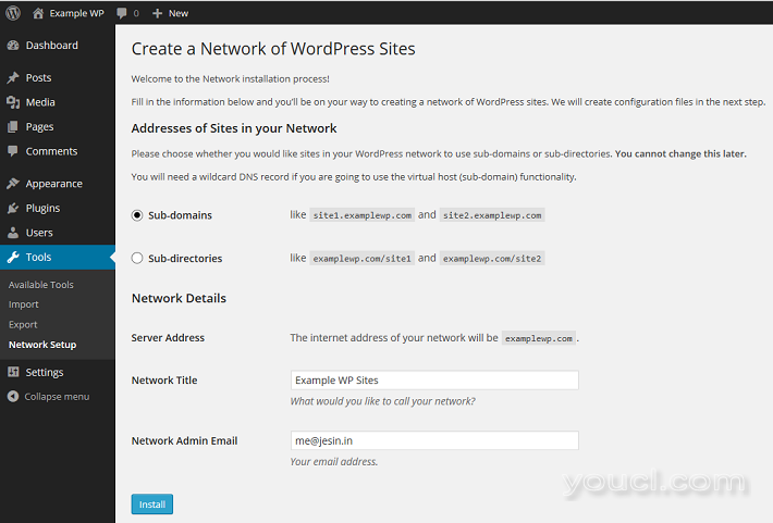 WordPress网络设置