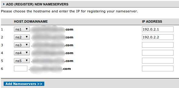 Namecheap地图Nameservers