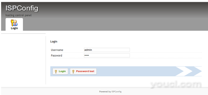ISPConfig登录屏幕