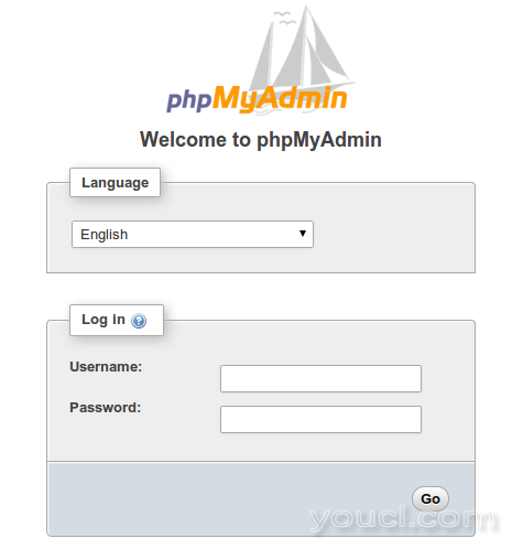 phpmyadmin登录屏幕