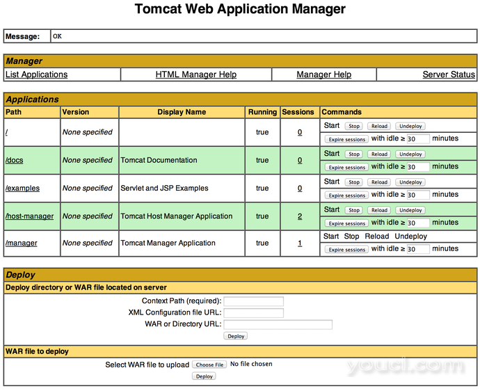 Tomcat Web应用程序管理器