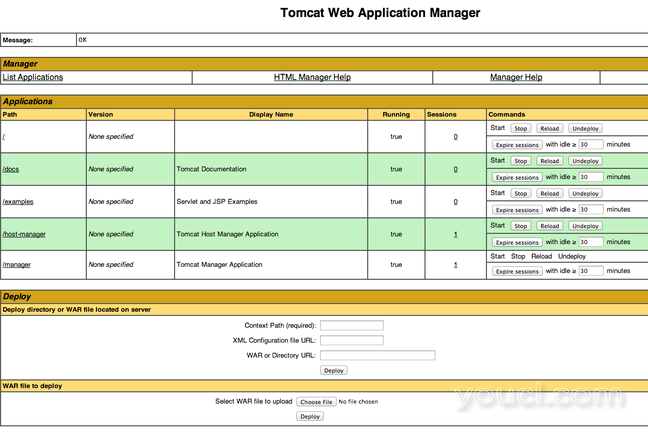 DigitalOcean Tomcat管理器Webapp