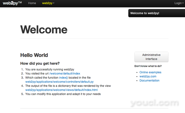 DigitalOcean web2py默认应用程序