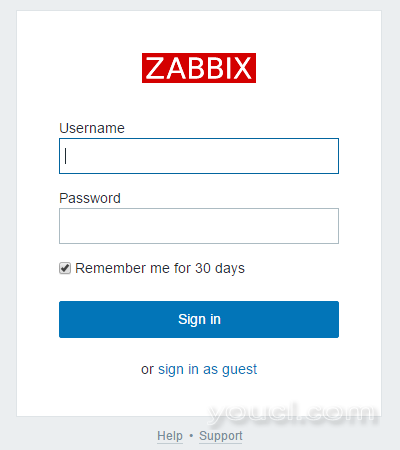 Zabbix登录屏幕