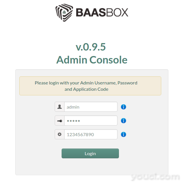 BaasBox管理控制台登录