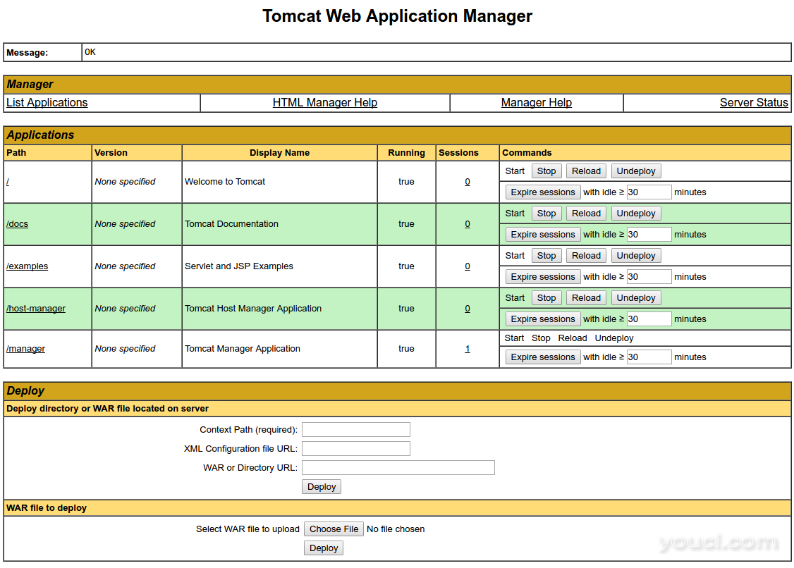 Tomcat Web应用程序管理器