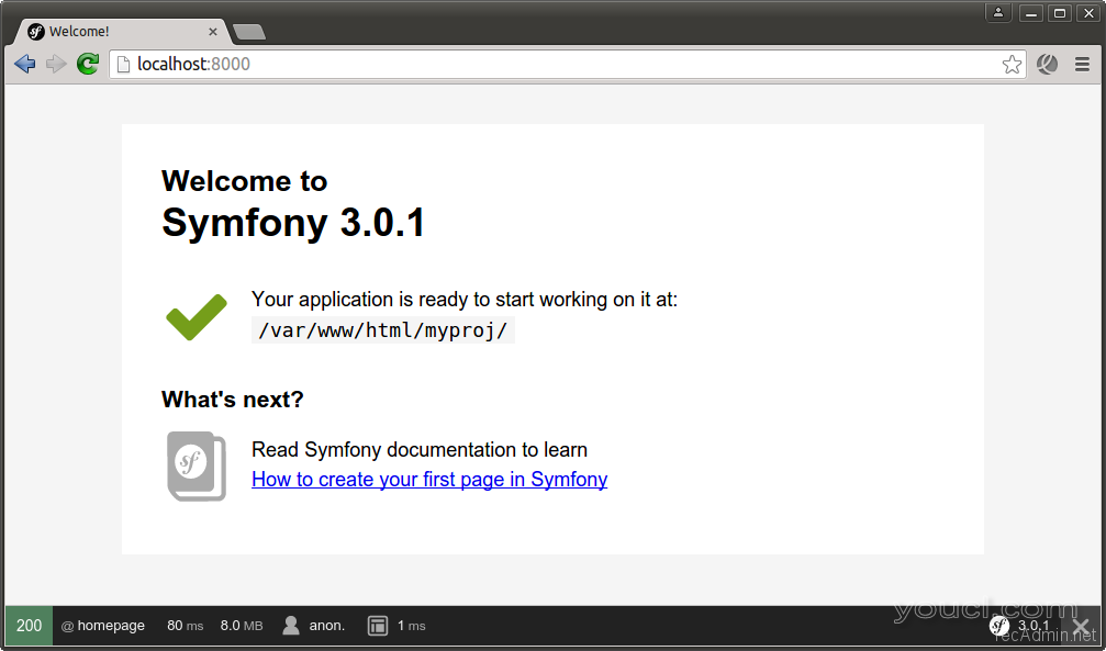 symfony3装上Linux的