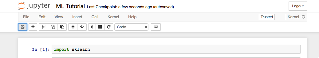 Jupyter笔记本有一个Python单元格，它导入sklearn