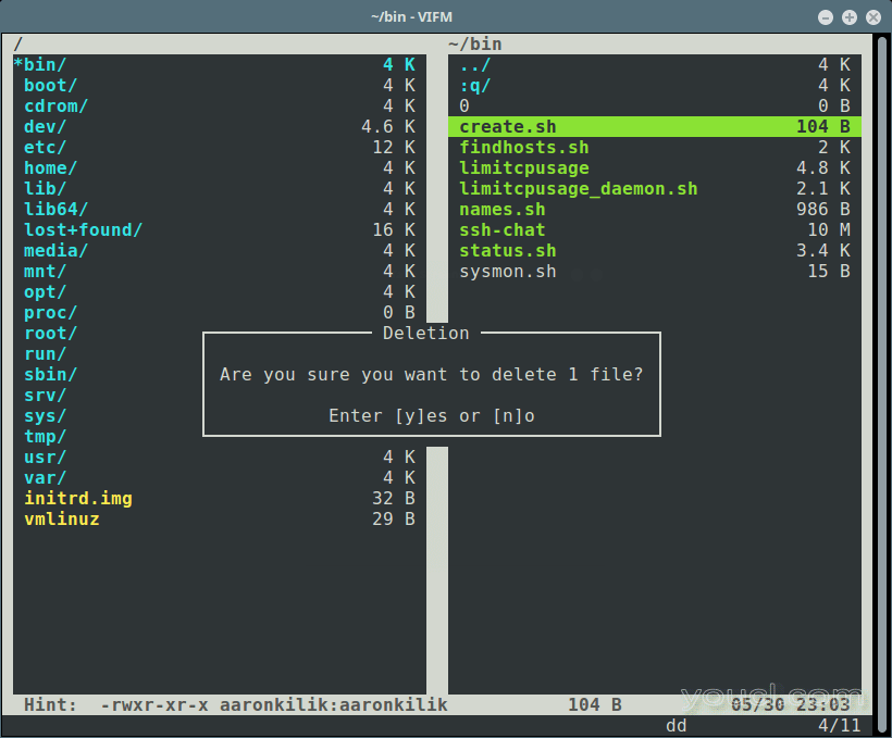 Vifm删除文件