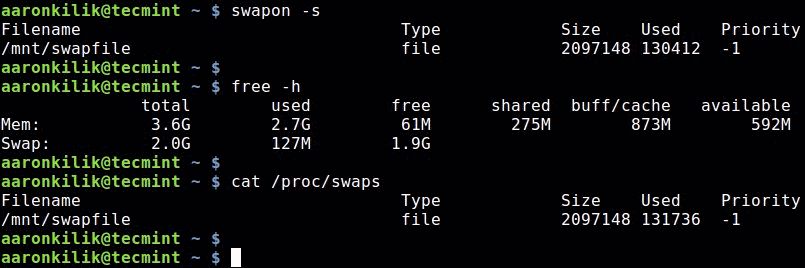 检查Linux中的交换空间