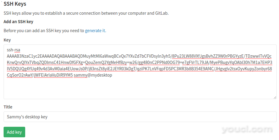 GitLab添加SSH密钥