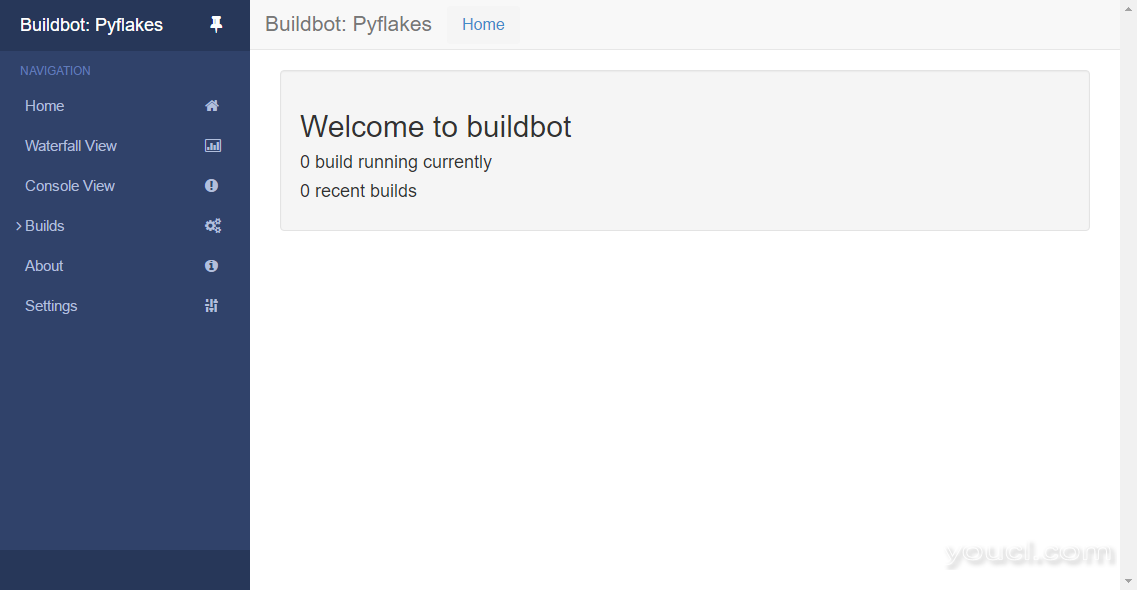 Buildbot的欢迎屏幕截图