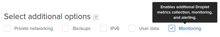 DigitalOcean Monitoring复选框