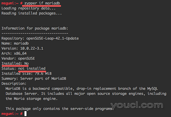 zypper信息关于mariadb包