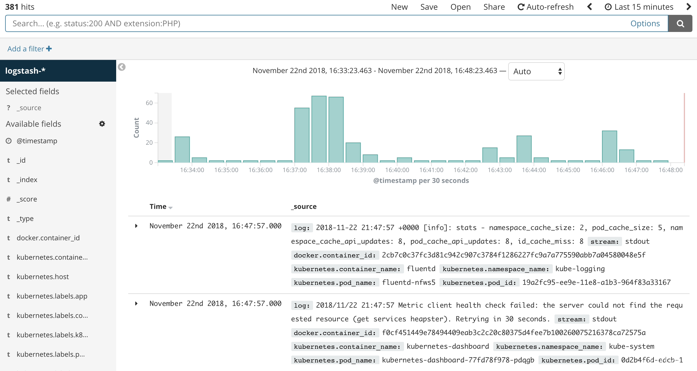 Kibana Incoming Logs