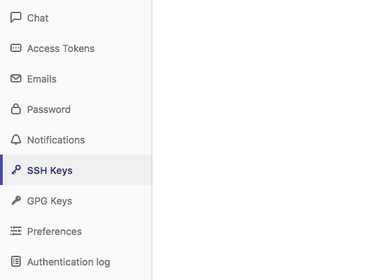 GitLab SSH Keys菜单项