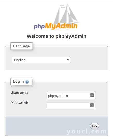 phpMyAdmin登录屏幕