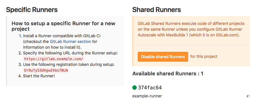 GitLab项目特定的跑步者选项