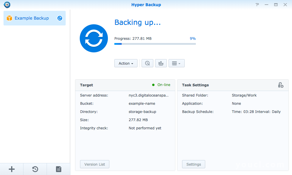 Synology的Hyper Backup软件界面