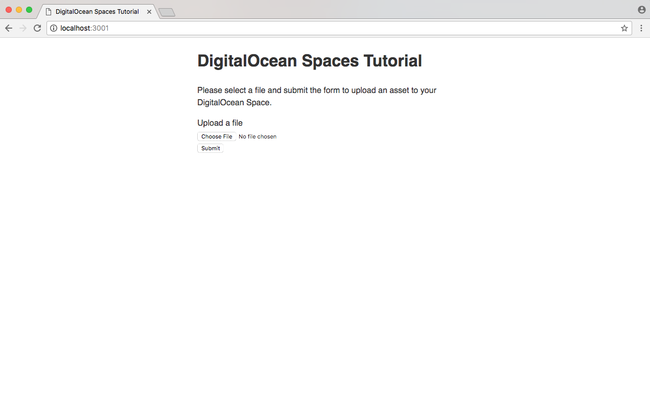 DigitalOcean Spaces Node.js上传表单